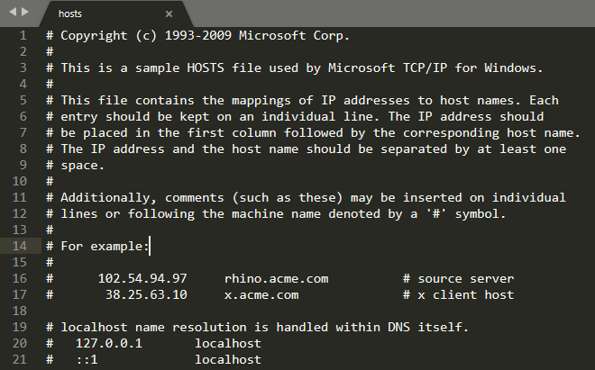 hosts file